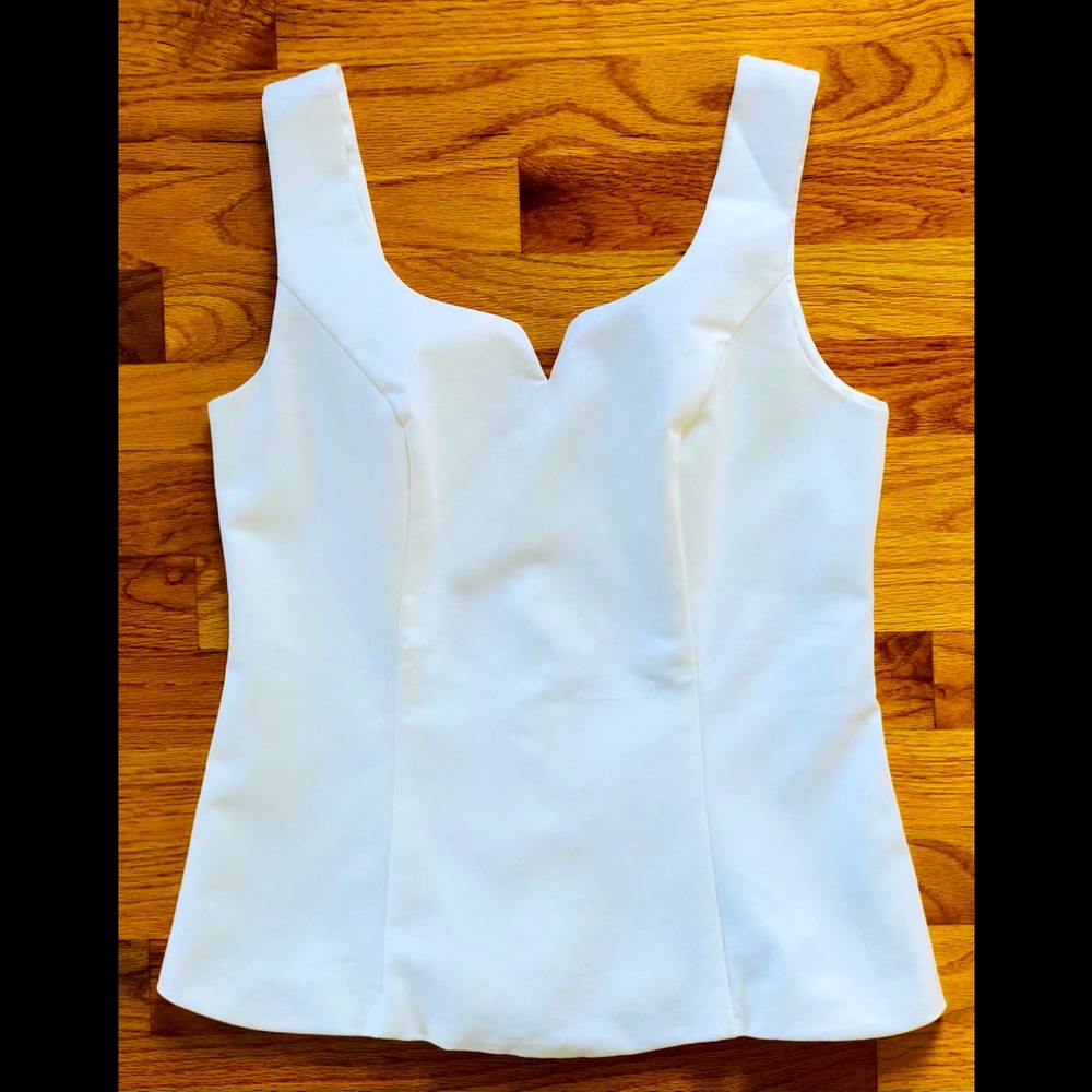 Review Australia white sleeveless sweetheart top